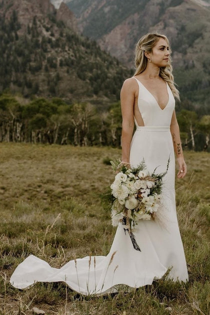 Casual Backyard Wedding Dresses with Irregular Skirt – NarsBridal