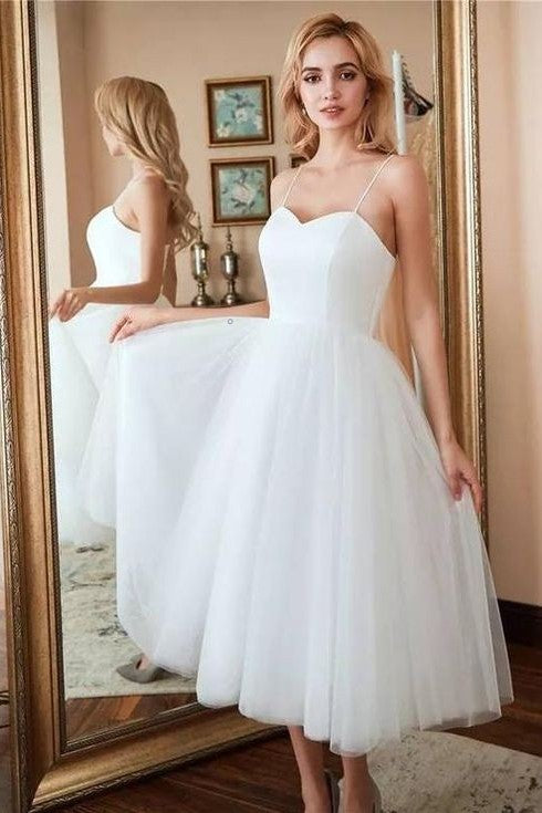 Corset Tea Length Wedding Dresses