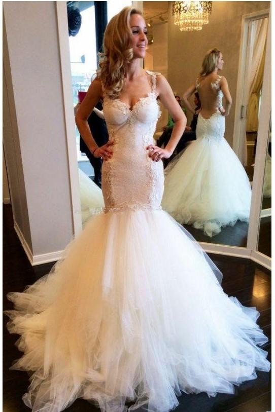 Mermaid Wedding Dress Lace Sweetheart Bodice