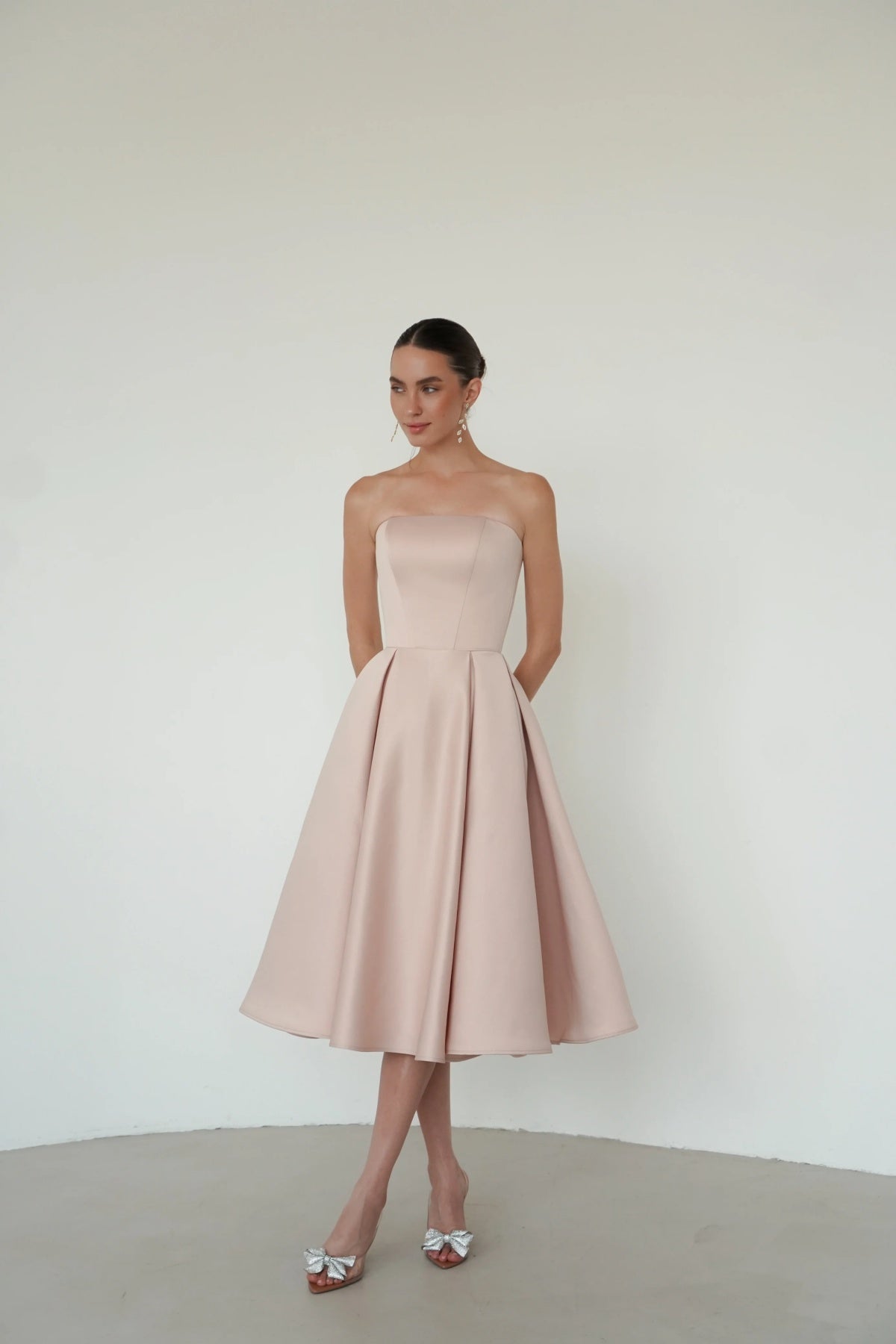 a-line-strapless-tea-length-prom-dress-with-box-pleats