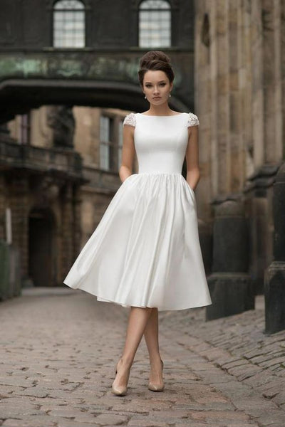 Casual Backyard Wedding Dresses with Irregular Skirt – NarsBridal